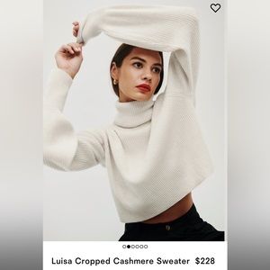 NWOT 100% cashmere reformation cropped turtleneck sweater